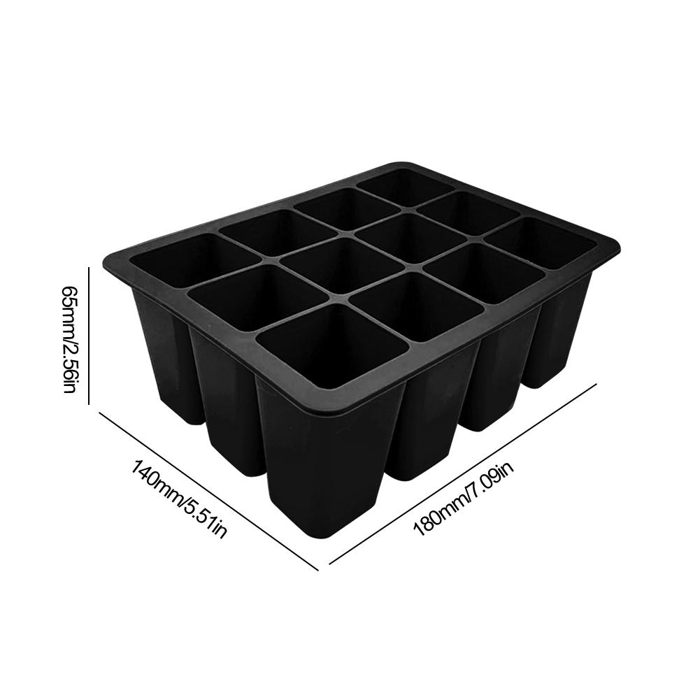 

12 Holes Seed Starter Trays Silicone Plant Grow Box Breathable Seedling Start Growth Tray Reusable Seed Propagation Container