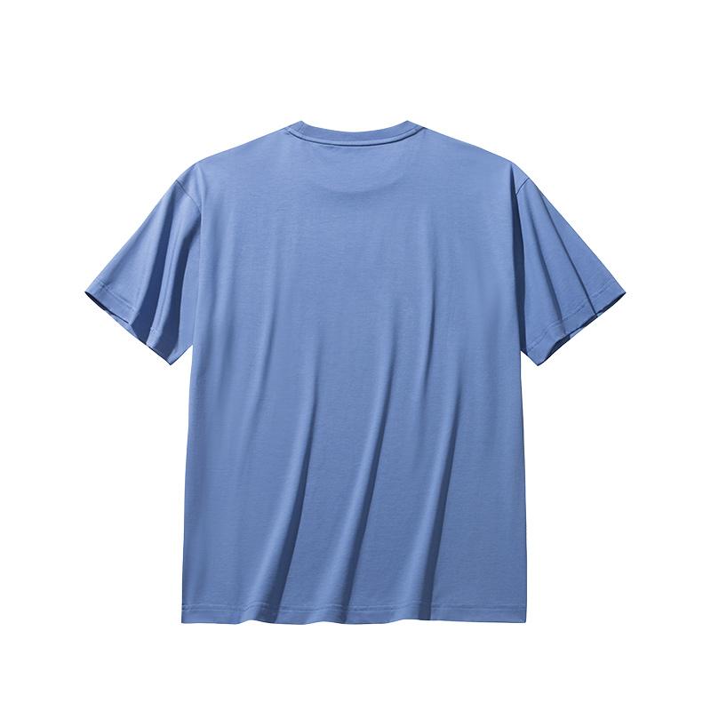 Anta Comfortable Breathable Solid Color Round Neck Short Sleeve T-Shirt Unisex Tops Navy-Blue 972528125-4