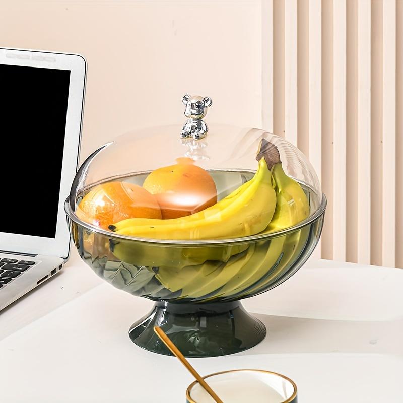 

1pc Versatile Countertop Fruit Tray - with Lid,Fruit Bowl & Drainage Holes for Snacks,Breads,Sundries,Fruits & Vegetables - Versatile Storage Solution зелений