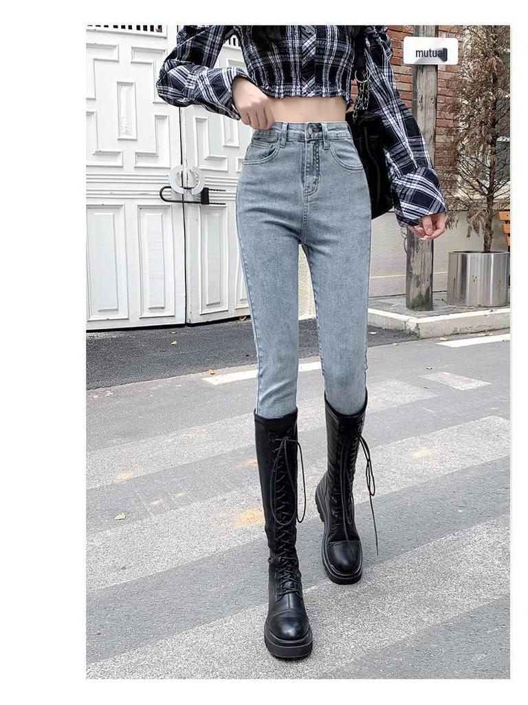 Women's 2023 High-Waisted Slimming Denim Pencil Pants