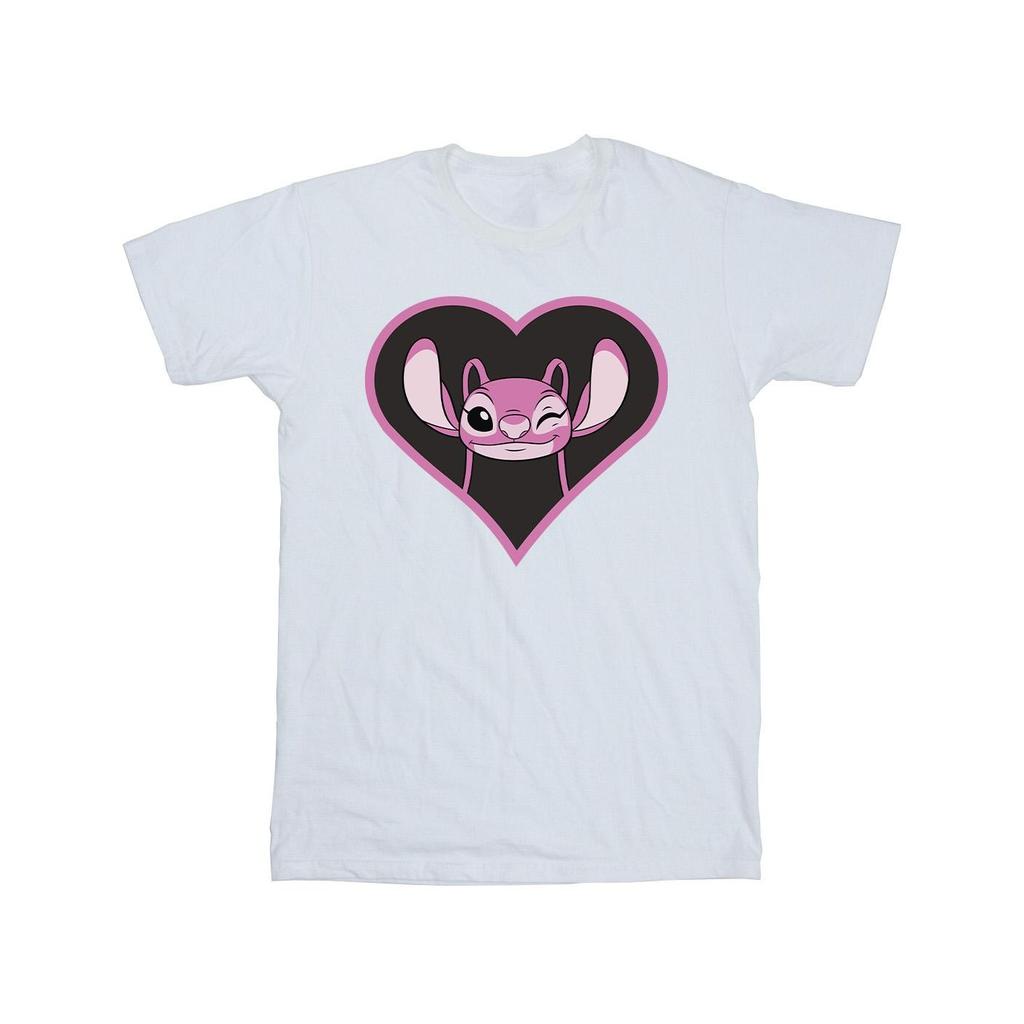 Lilo & Stitch Mens Angel Heart Cotton T-Shirt