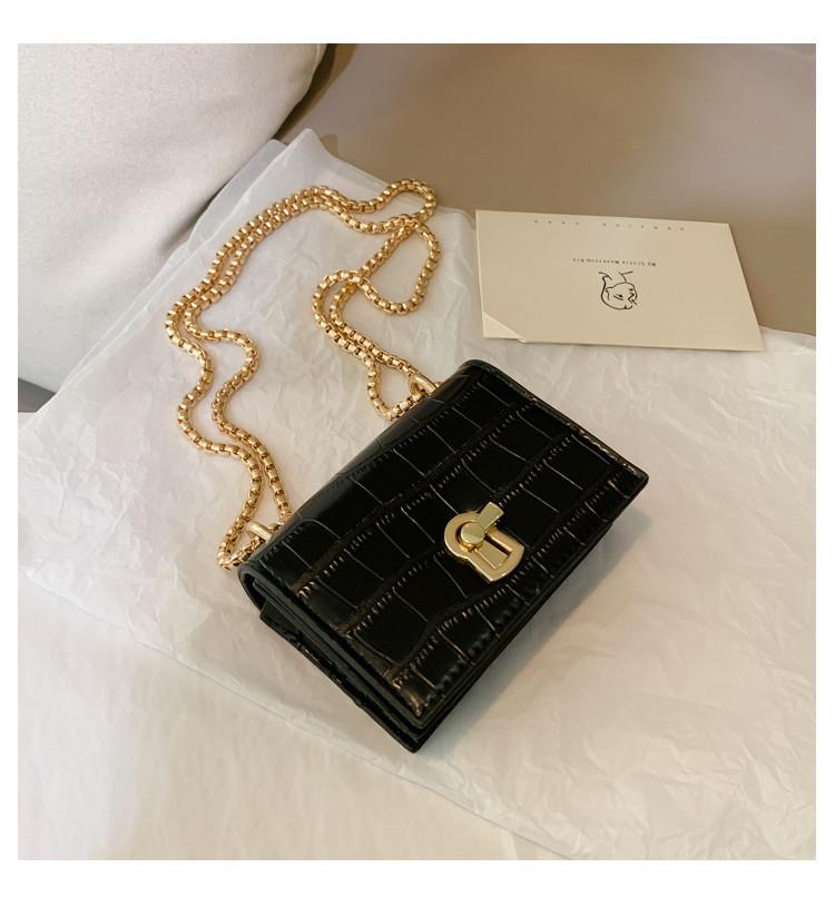 Trendy Mini Chain Shoulder Bag For Women Stylish Simple Pu Square Handbag In White Red Green Black And Brown