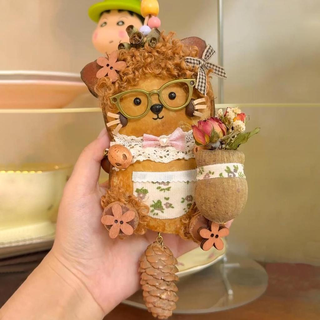 Rattan DIY Craft Kit: Cute Peapod Doll Pendant Material Pack