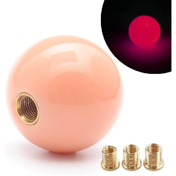 Round Ball Shift Knob Universal Gear Shift Knob 5 6 Speed For Manual Automatic Vehicles With Adapters (Pure Black)