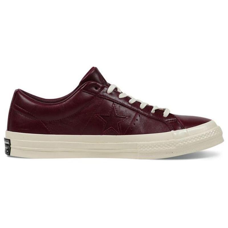 Converse One Star 74 Non-slip and Abrasion Resistant Low-Top Board Shoes Unisex Dark Red