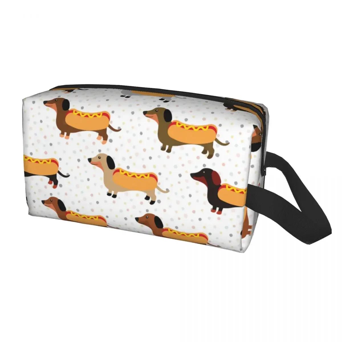 

Дорожная косметичка для туалетных принадлежностей в виде щенка таксы-барсука, портативный органайзер для косметики и макияжа для женщин, кейс для хранения красоты, несессер 25.5x16x12.5cm