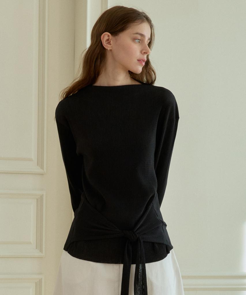 Hillioteu Miake Belt Tie T-Shirt_Black