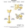 Silver Gold Cartilage Earring for Women Hypoallergenic Flat Back Earrings Threadless Helix Earring Tragus Studs 6mm Cartilage Jewelry Flatback