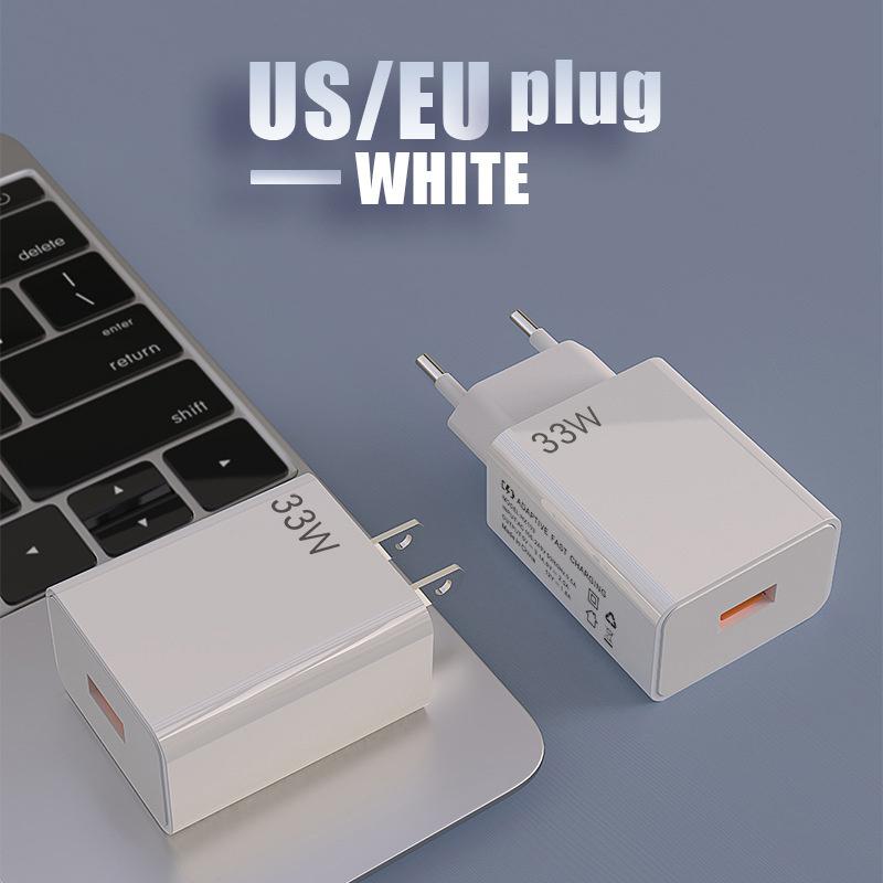 33W Usb Gan Phone Charger For Iphone For Samsung Huawei Xiaomi Pd Usb-A Fast Charging Power Adapter Smart Phone Tablet Trip