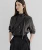 AWOKOMOSEU Double Layer Scarf Blouse (Charcoal) Orc 6114