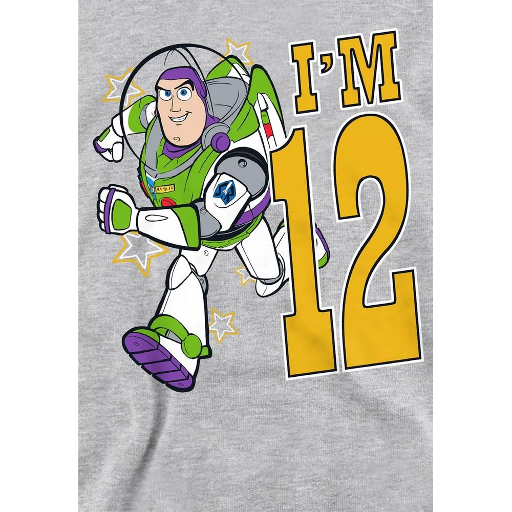 Toy Story Childrens/Kids IÂ´m 12 Buzz Lightyear Heather Birthday Pullover Hoodie