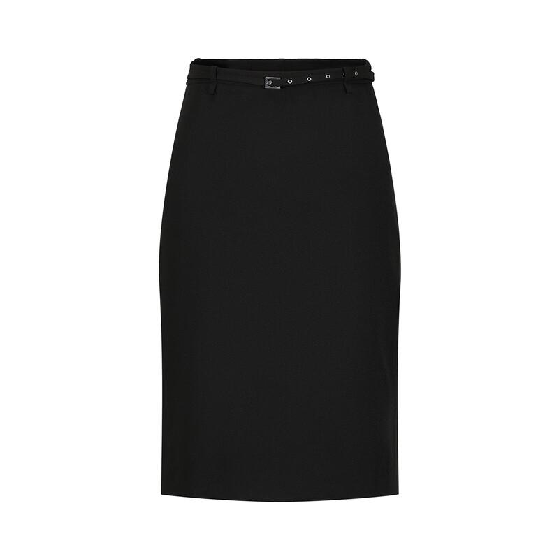 JUZUI ANNANKE Women's Commuter Style Slim Belt Midi Skirt