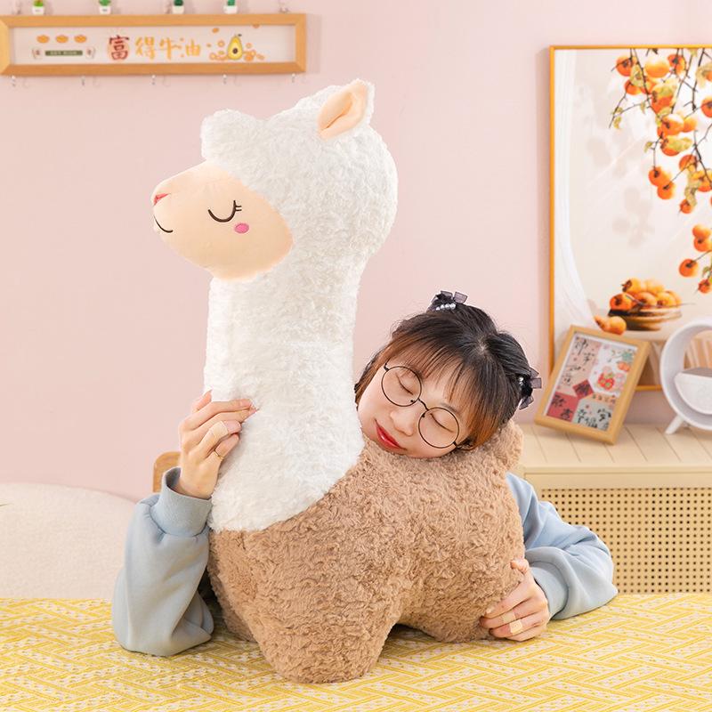 Cute Squinting Alpaca Plush Toy Claw Machine Doll Children's Birthday Gift Home Pillow Activity Ornaments