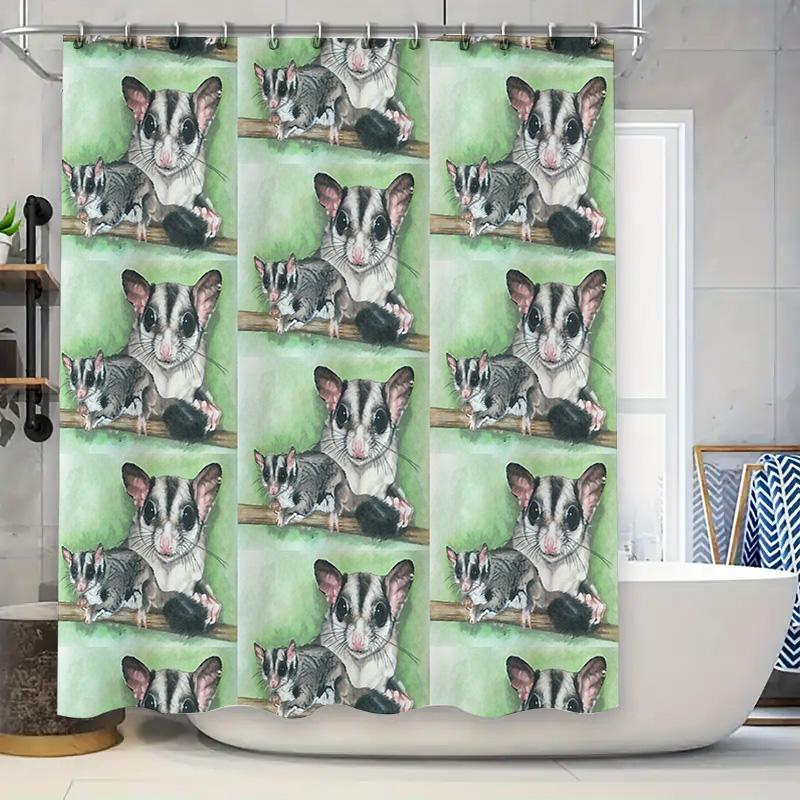 

Unique Possum Shower Curtain Woodland Animal Decor Bathroom Set Nature Forest Wildlife Pattern Washable Home Decor W60H190(CM)-1 Pcs
