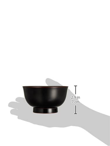 Nakatani Brothers Yamanaka Lacquerware, Household Dishwasher Safe, Lacquered 4-inch Kyoto-style Soup Bowl, Black Interior, MR