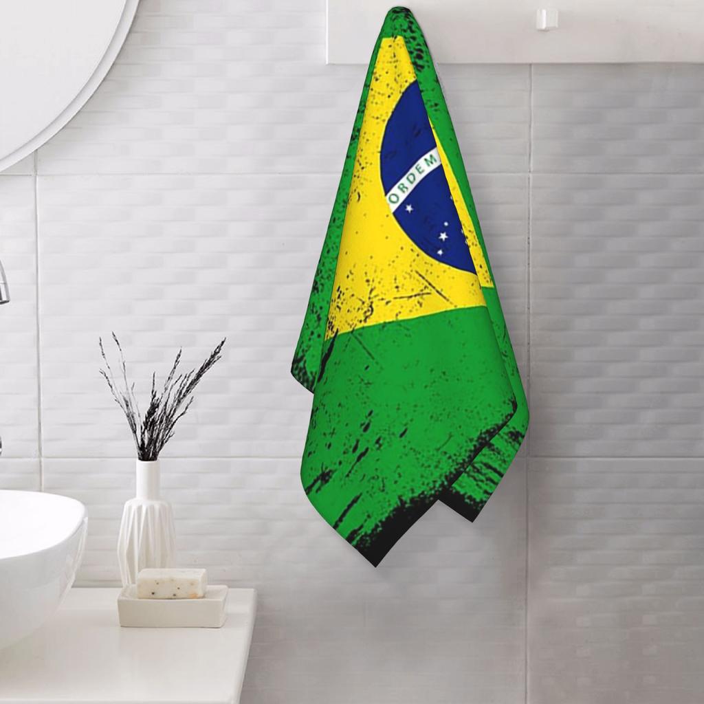 Brasilien Landesflagge Brasilien Tourist Brasilien Nationalmannschaft Weiches Gesichtstuch Schnelltrocknend Pool Bad Baumwolltücher Saugfähig