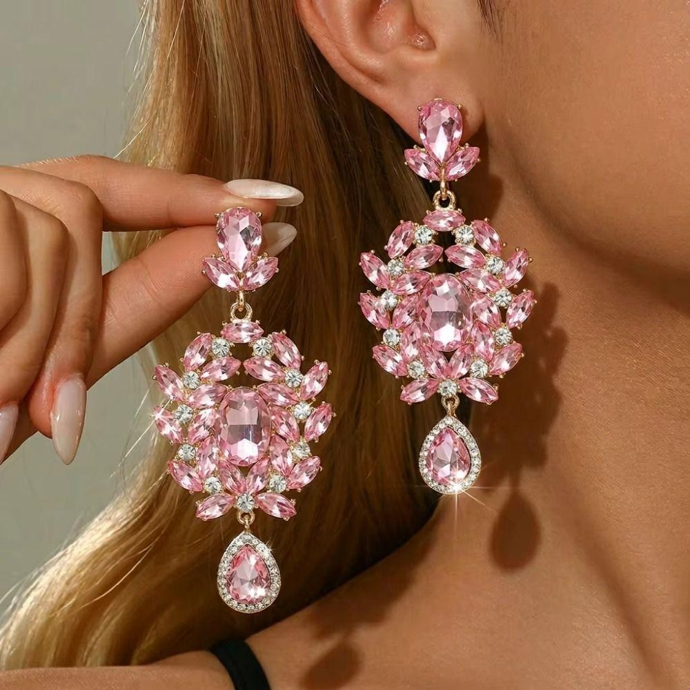 Crystal Micro Inlaid Crystal Earrings Jewelry High-end Design Earrings Modern Style Earrings Bride