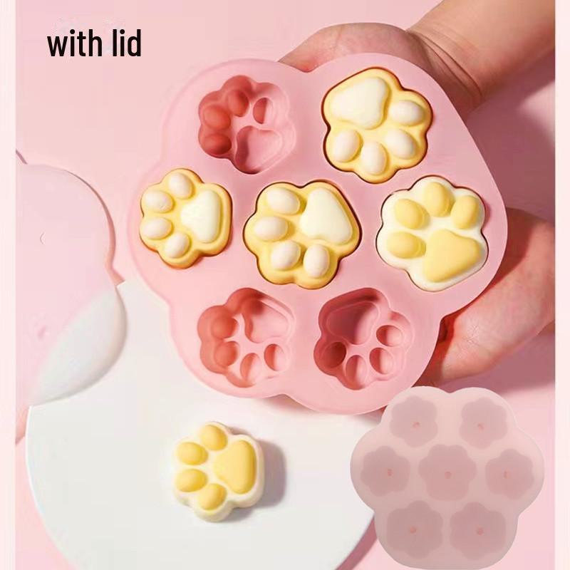 Cartoon Cat Paw Silicone Cake Mold - Food Grade, Creative Mooncake & Jelly Tray