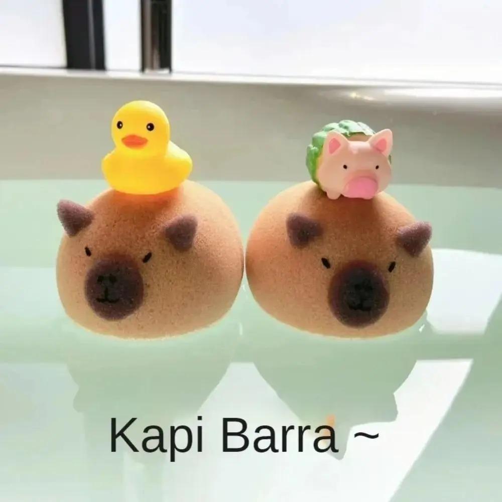 Capybara Bath Sponge Ball Cartoon Animal Baby Shower Brushes Bubble Sponges Bathroom Acssories for Kids and Adult