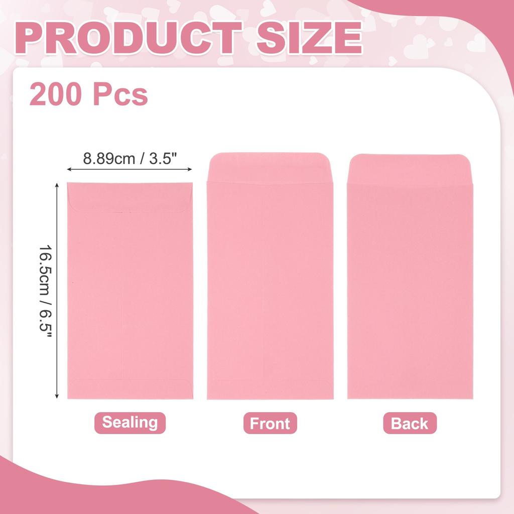 200Pcs 16.5x8.89cm Money Envelope Cash Envelopes Money Holder Bags Budgeting Saving Challenge Letter for Gift Checks Ticket Card