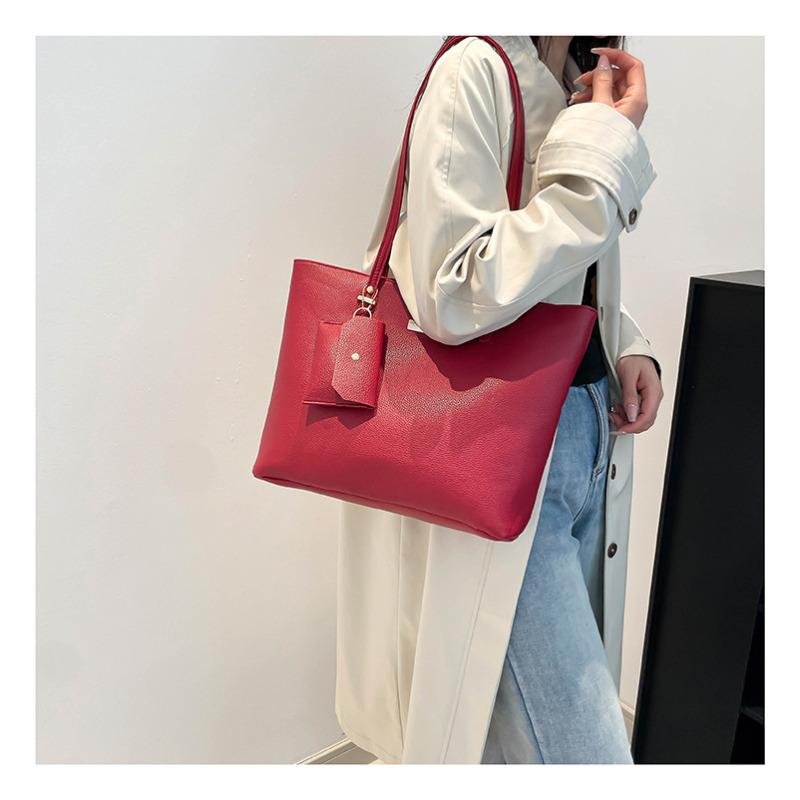 Borsa Tote Minimalista Stile Coreano Grande Capacità Moda Morbida Ecopelle Borsa a Spalla Borsa da Pendolare Casual CLE