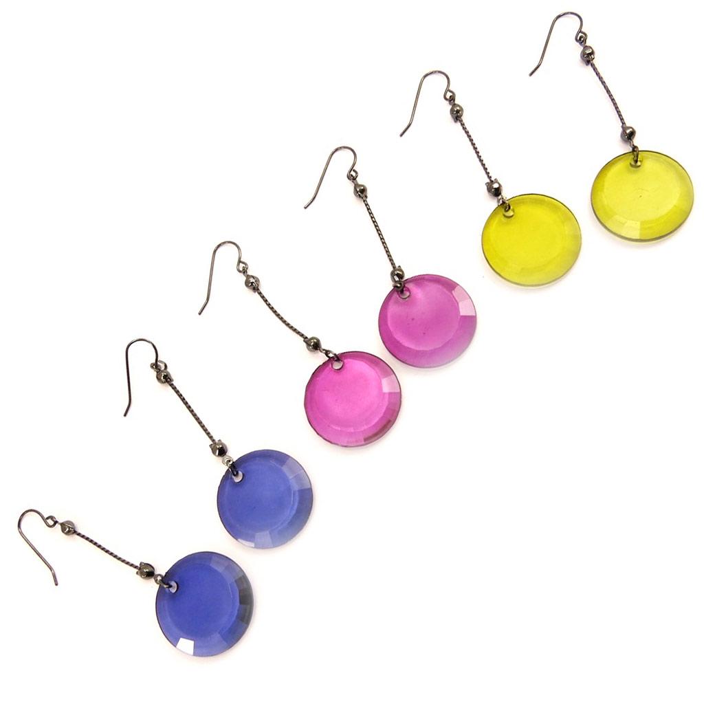 Les Trésors De Lily [L5203] - 3 Pairs of Multi-colored 'Coloring' Earrings