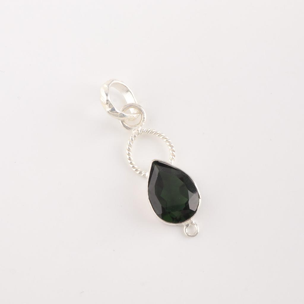 Green Tourmaline Gemstone 925 Sterling Silver Jewelry Pendant For Mother's Day PP-12-39