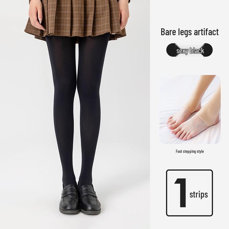 Women's Natural Nude Pantyhose with Velvet Lining - Thick, Flesh-Colored, Non-Slip for Autumn/Winter.