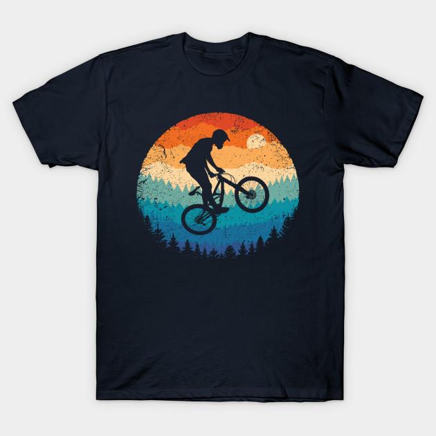 Men Black Print T-shirt Mountain Biking Retro No-Cut Transfer Paper Print Cotton Tshirt S тёмно-синий
