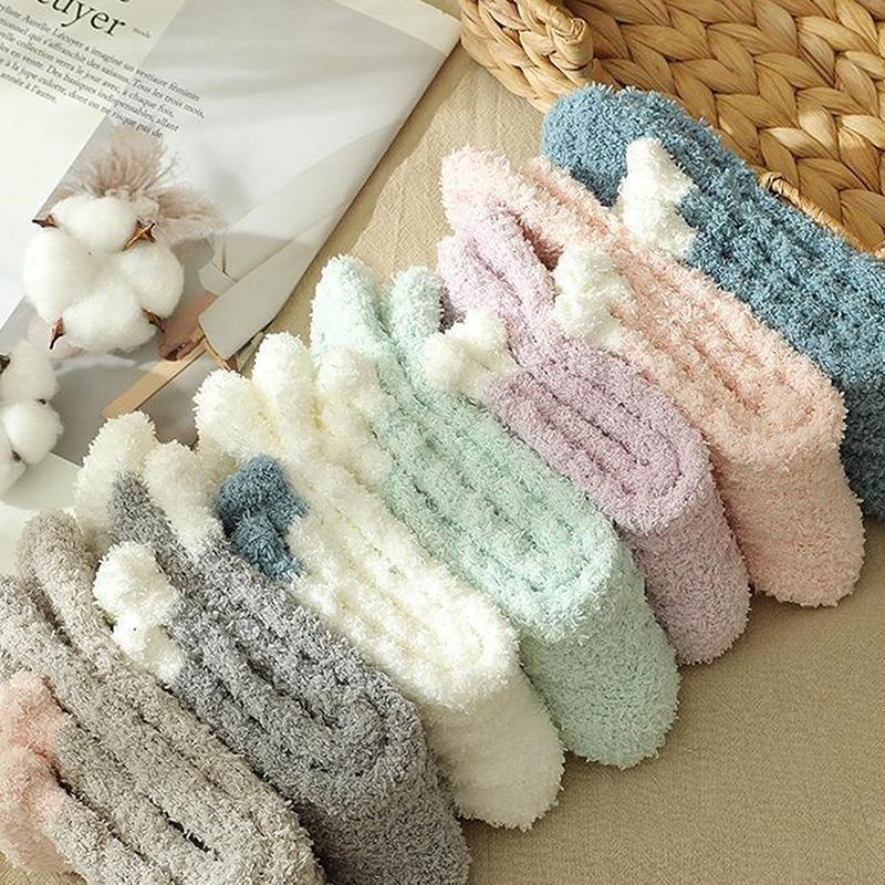 2 Pairs Women'S Winter Warm Socks -Fuzzy Thick Thermal Fluffy,Soft Cute Home Slipper Socks,Fashion Sleeping Socks For Daily Wear
