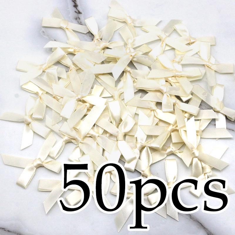 (50-Pack) 4x4cm Hot Pink Polyester Satin Ribbon Bows for DIY Crafts