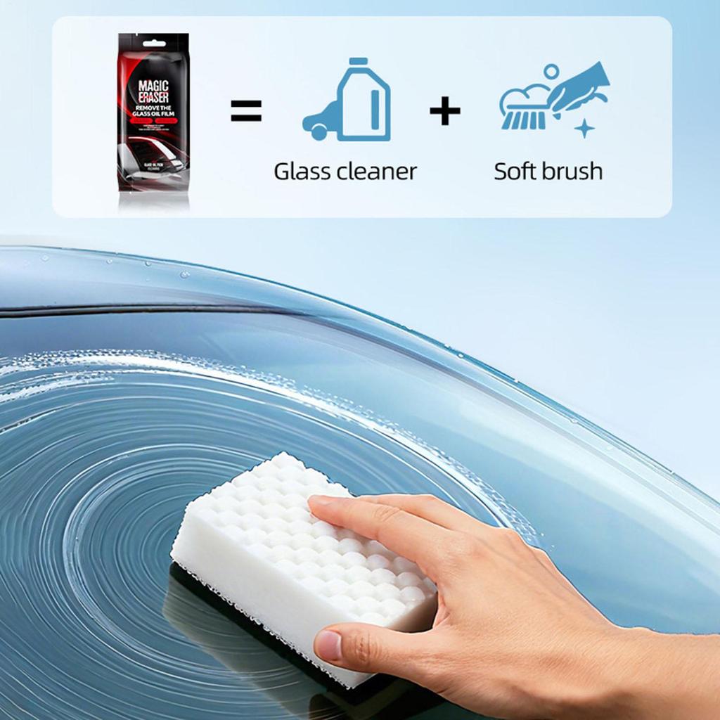 Windshield Oil Film Remover 5 Pieces Auto Cleaning Supplies Car Glass Stain Removal Sponge For Detailers Drivers Road Trips