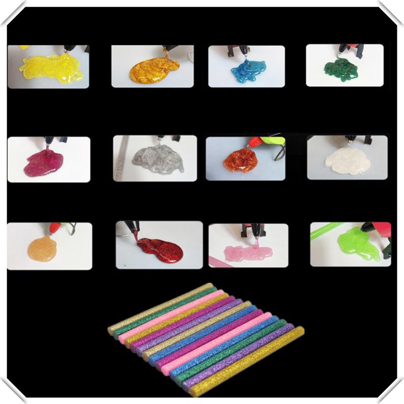 10/30 Pz Bastoncini di Colla a Caldo Colorati 7mm Adesivo Assortiti Bastoncini di Colla Glitter Professionale Per Pistola Elettrica per Colla Artigianato Riparazione