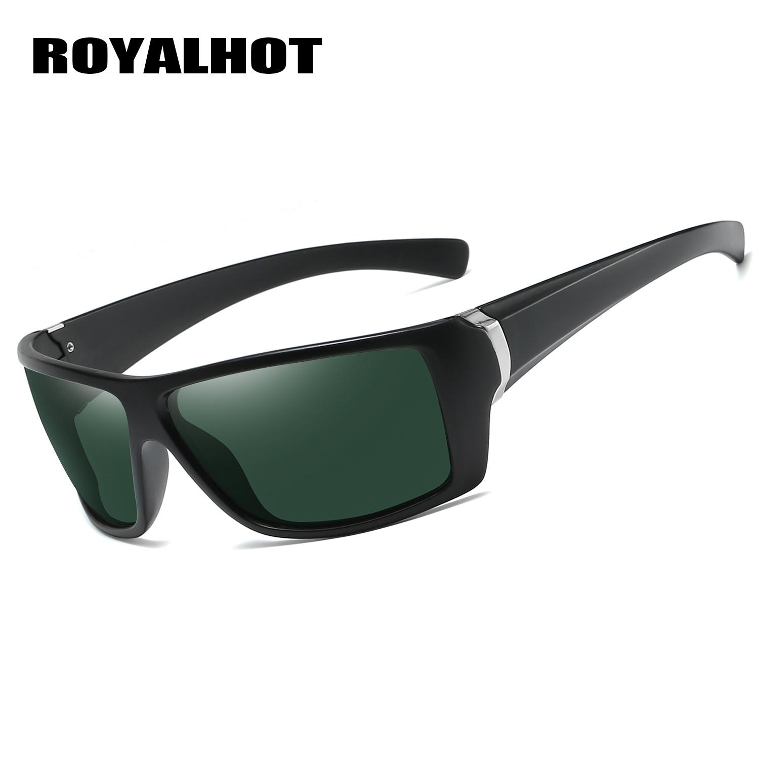 RoyalHot унисекс поляризационные синие спортивные солнцезащитные очки винтажные — фото 19