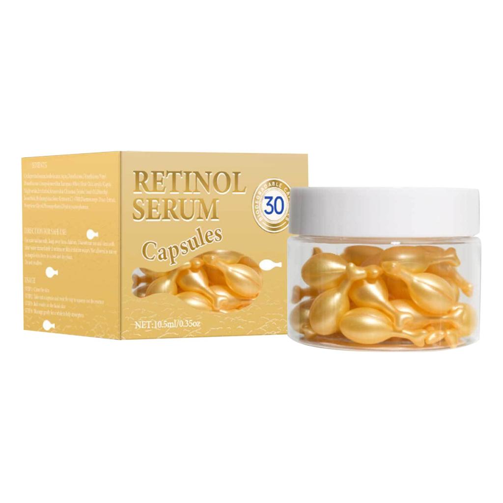 Retinol Capsules Retinol Serum 30 Capsules Firming And Moisturizing Facial Serum Daily Fine Lines And Smooth Skin Care,10.5ML