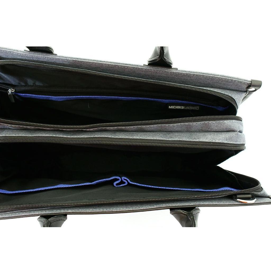 Sifre Aktentasche, Bewerbungstasche, Rekrutierungstasche, Großes Fassungsvermögen, Standfest, Reisetasche, Herren, A4-Größe, Michiko London, Zweilagig, Grau