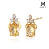Gold N 14K Shabet Natural Citrine Earrings Yg