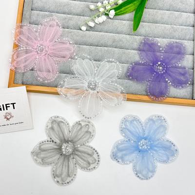 Einfaches Literarisches Netz Pailletten Blume Spitze Stoffaufkleber DIY Zubehör Schuhe und Hüte Pulloverkleid Dekorative Accessoires
