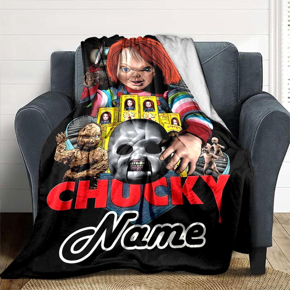 Chucky'S Dark Legacy And Haunted Dolls Lightweight Customizable Blanket Customize Your Name Comfortable Texture Throw For Sofa Couch Office Bed