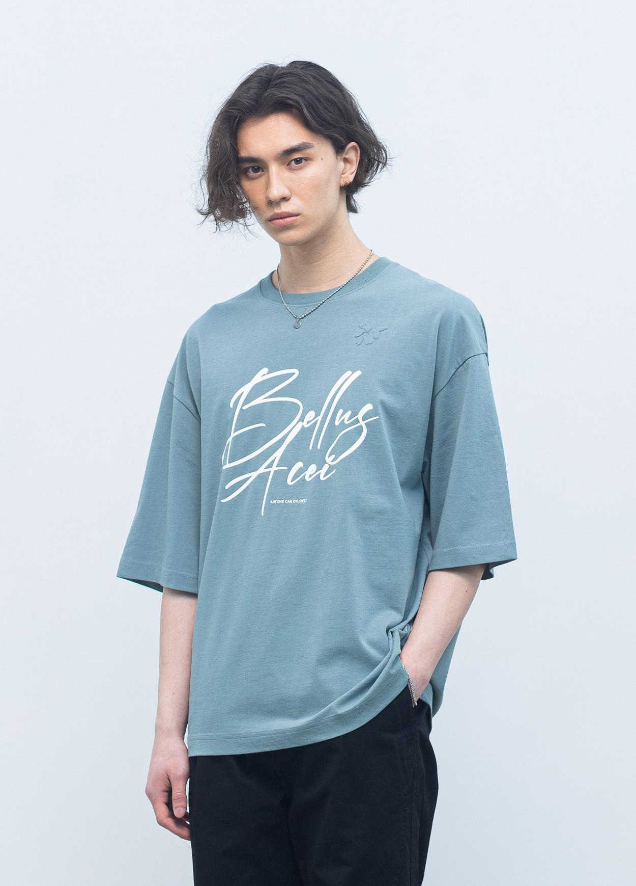 Asei Bellus Oversized Half T-Shirt Blue L