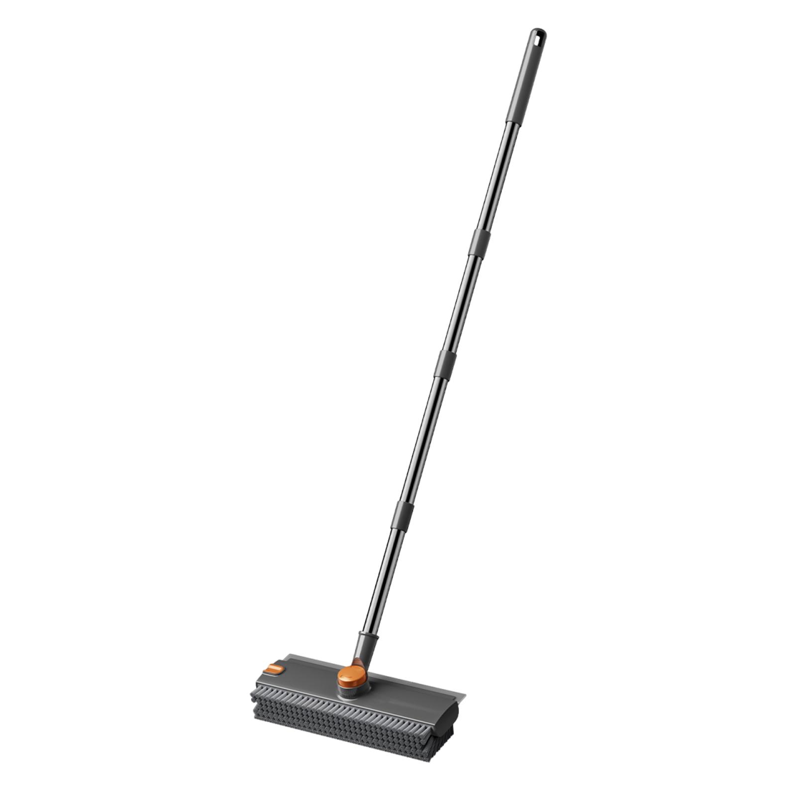 

Small Floor Scrub Brush With Length Adjustable Long Handle, Heavy-Duty Stiff Bristle Brush With Squeegee And Tweezer For Cleaning Bathroom, Tile One Size