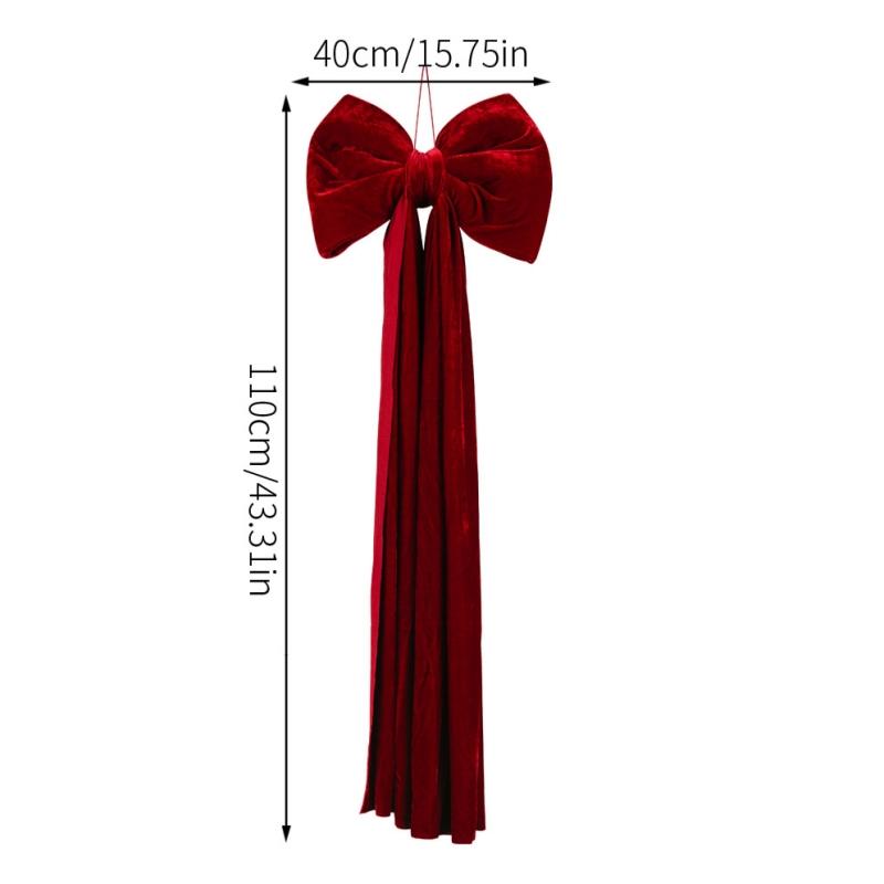 1Pc Large Christmas Bow Pendant Christmas Tree Decoration Wine Red Non Fallen Bow Tree Pendant