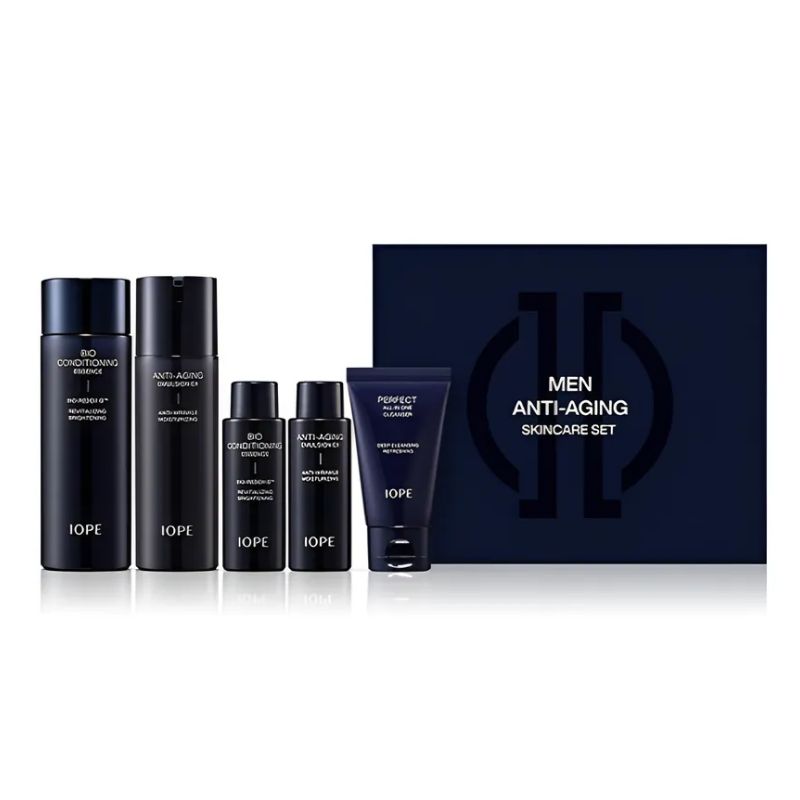 Iope Men Anti-Aging Skincare Set (2 Types) – Essence & Emulsion