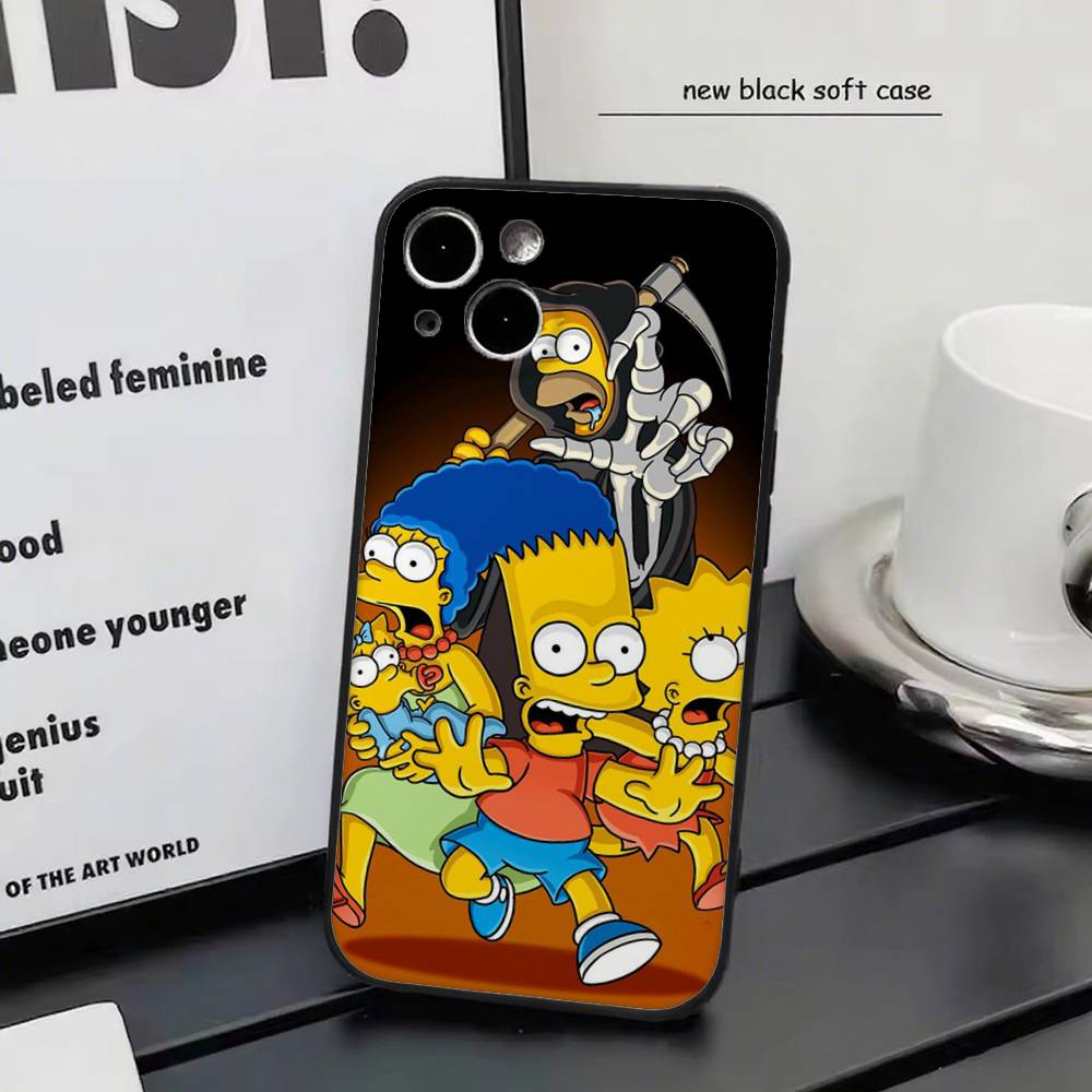 

Disney The Simpsons For iPhone 13,17,11,12,16,14,15,Plus,Pro Max Soft Silicone Black Phone Case iphone 13 Pro Max