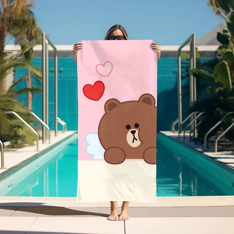 Bathroom Towels Brown Bear Bathroom Set Accessories Large Bath Towels Sports Towel For Home Turban for Hair Drying Sauna Spa