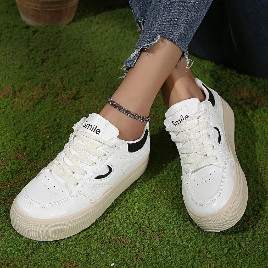 Autumn Women's Flat Shoes Fashionable Design Platform Casual Breathable Canvas Comfortable Women's Sports Vulcanized Shoes
