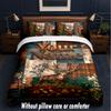 Forest Nature Theme Custom Text Or Name 3Pcs Bedding Set,1 Flat Sheet & 2 Pillowcases Personalized Home Bedding