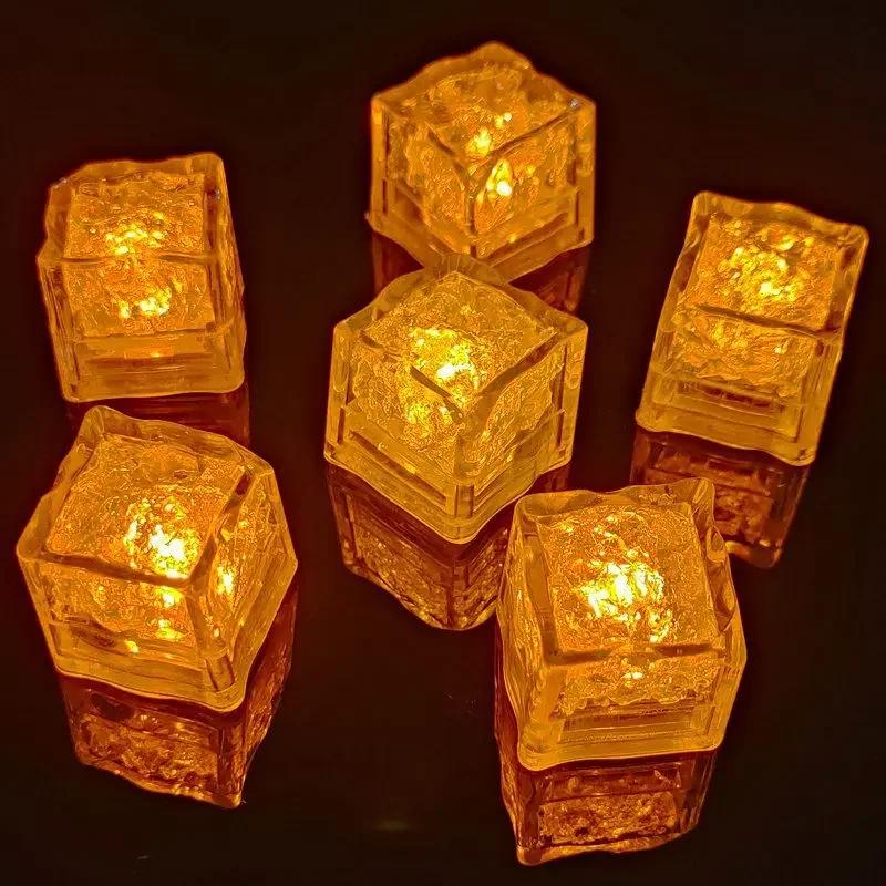 12-60Pcs Reusable Led Ice Cube Lamp 3D Atmosphere Light Eco-Friendly Promotional Light For Party Bar Ktv Wedding Decor