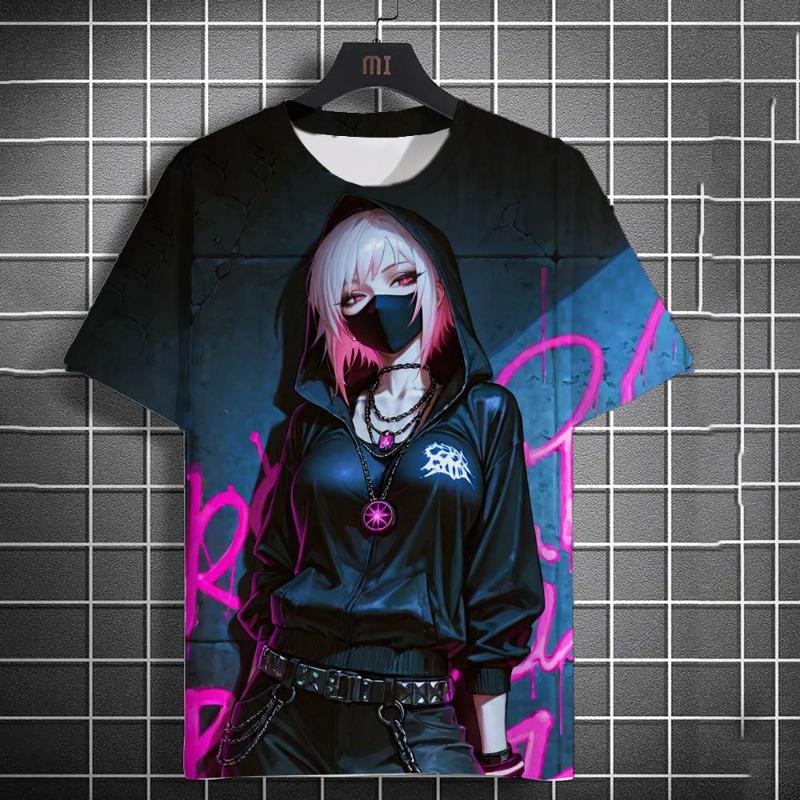 Sexy Anime Mädchen 3D-Druck T-Shirt Tops Herren Damen Mode Sport Übergröße Tops T-Shirts Sexy Mädchen Sommer T-Shirt Kinderbekleidung