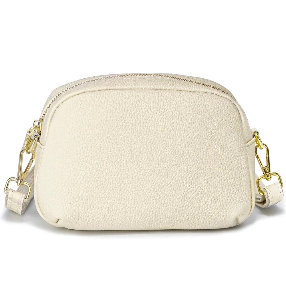 Zency Vintage Cowhide Leather Women Shoulder Bag Messenger Casual Small Leather Handbags Crossbody Pockets Simple Fashion Purses